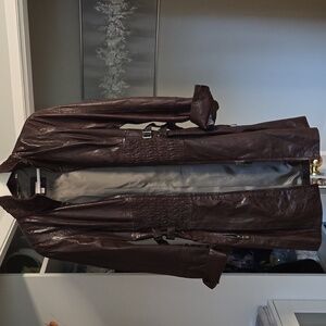 LAUREL Brown Leather Coat